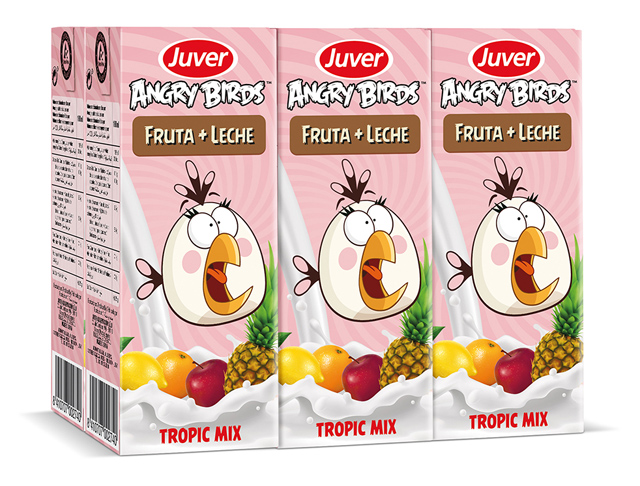 Juver and Tetra Pak have once again joined forces with the craziest birds in video games through the launch of two new products in the “Angry Birds” range: Tutti Frutti and Tropic Mix