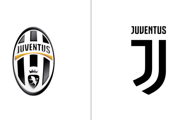 Photo: Juventus logo before and after. Interbrand has developed a comprehensive branding program to support the club's international growth plan