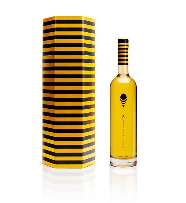 "B". The bottle features an elegant design