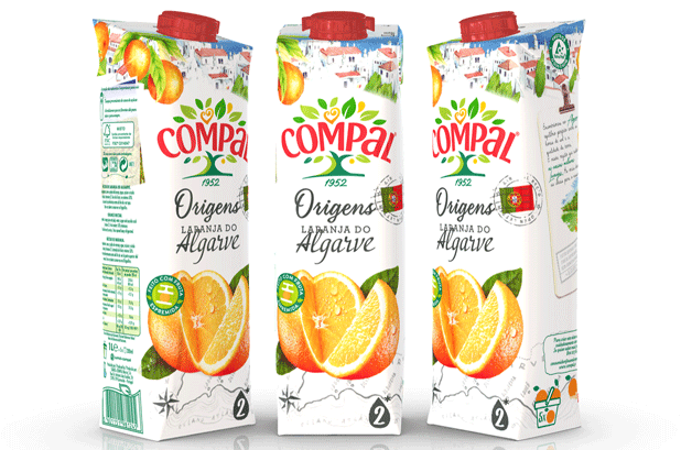 葡萄牙食品和饮料公司Sumol + Compal推出了高端果汁的新形象