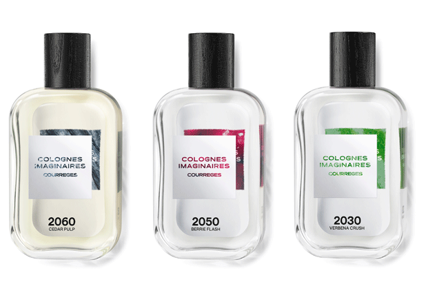 Courrèges presents a line of 100% ecologically designed fragrances . The Colognes Imaginaires collection is the result of a marketing approach initiated by the brand in response to new consumer demands. The four different natural fragrances