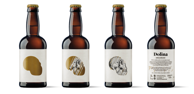 <p>Dolina (Brebajes del Norte) es una cerveza artesana producida en Burgos. La etiqueta ha sido realizada con el Tintoretto Gesso Ultra WS de Manter. El diseño es de Moruba. <br />Se llama Dolina como homenaje a la Gran Dolina