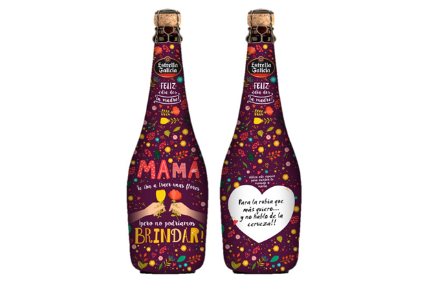Estrella Galicia推出了特别版的啤酒，以尽可能最好的方式庆祝母亲节：举杯同伴。 因此，这家酿造公司向所有母亲致敬，其原始色彩缤纷的设计适应了这一场合，并且今年可以定制，因为它可以在瓶子的背面写上奉献精神。