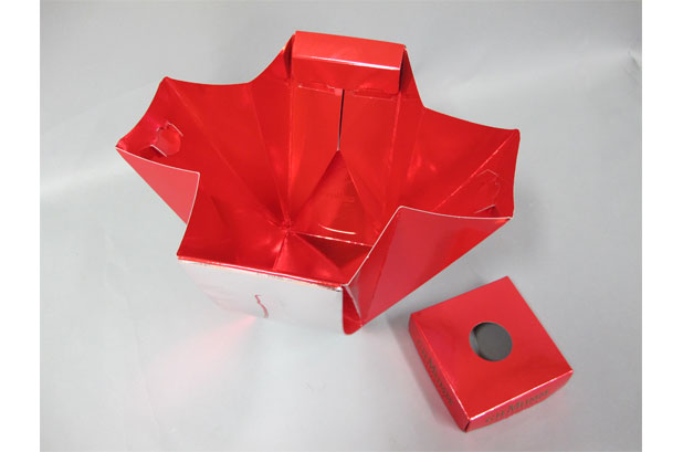 Pack containing a bottle of champagne that, when opened, becomes an ice bucket