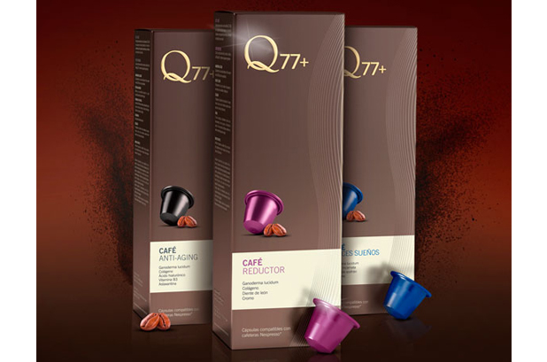 The Q77 + brand commissioned Garrofé to develop a new coffee line consisting of 3 products: Café Dulces Sueños