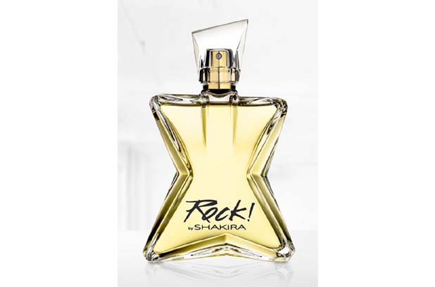 Pop singer Shakira's new perfume is called Rock! (Puig). The flask