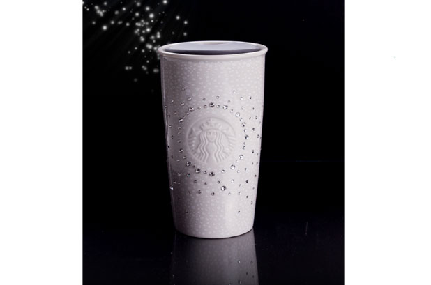 Starbucks launches an exclusive thermos embellished with Swarovski crystals. With an exclusive design