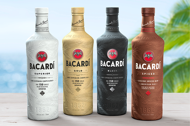 Die neue , zu 100 % biologisch abbaubare Flasche von Bacardi