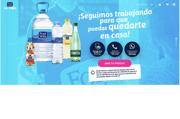 Aguas Danone's online sales and home delivery service arrives in Madrid