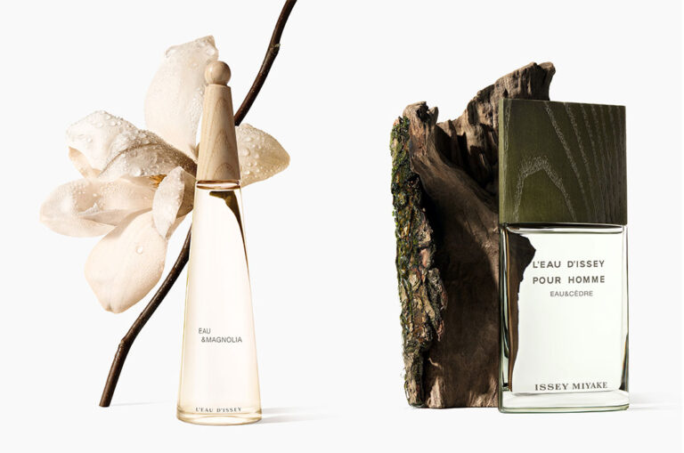 Bouchons en bois de frêne pour les nouveaux parfums Issey Miyake