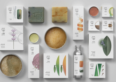 Natural soaps in sustainable packaging