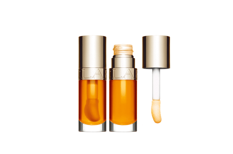 Clarins Lip Comfort Oil, упаковка с подписью Texen