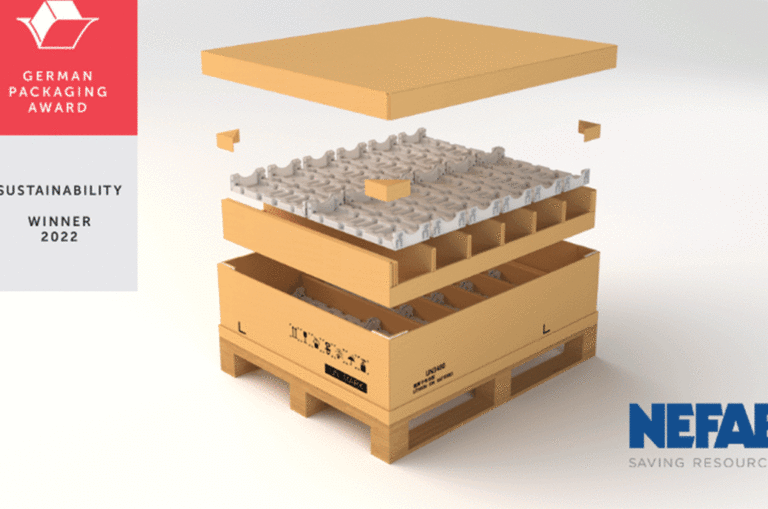 Premio para Nefab Edgepak Straw, un envase basado en fibra para baterías de iones de litio