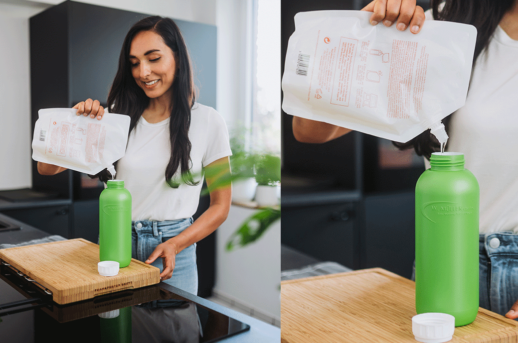 wiederverwendbare und recycelbare leichte Flasche