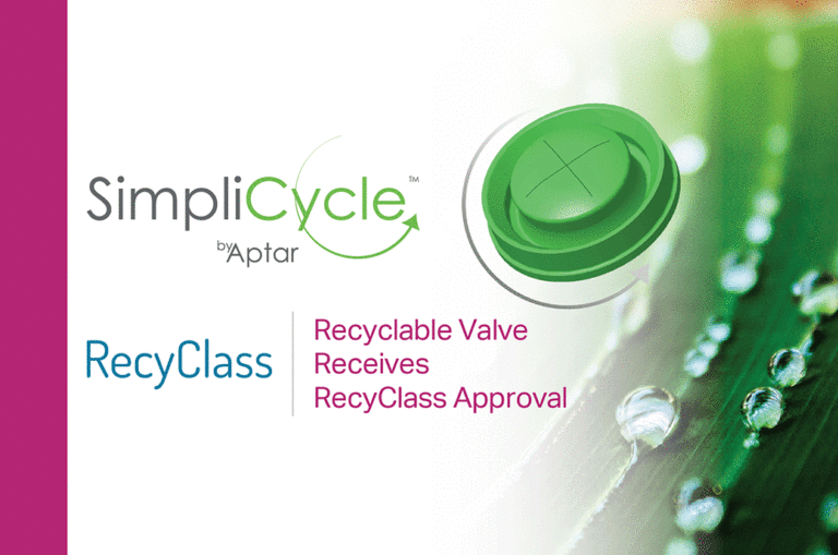 Aptar Food + Beverage 的 SimpliCycle™ 阀门获得 RecyClass 批准