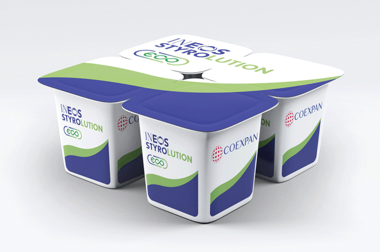 Ineos Styrolution e Coexpan utilizzano il 100% di polistirene riciclato meccanicamente per le tazze di yogurt