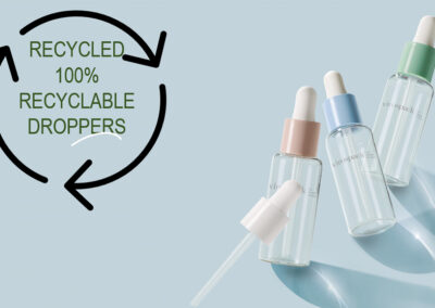 PCR 材料から作られた完全にリサイクル可能なスポイト