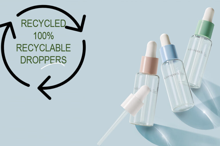 Fully recyclable droppers made from PCR materials