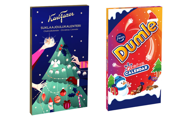 Der Schokoladen-Weihnachtskalender von Fazer reduziert die Verwendung von Plastik