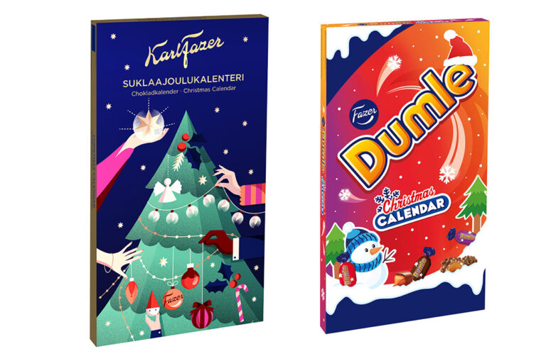 El calendario navideño de chocolate de Fazer reduce el uso de plástico