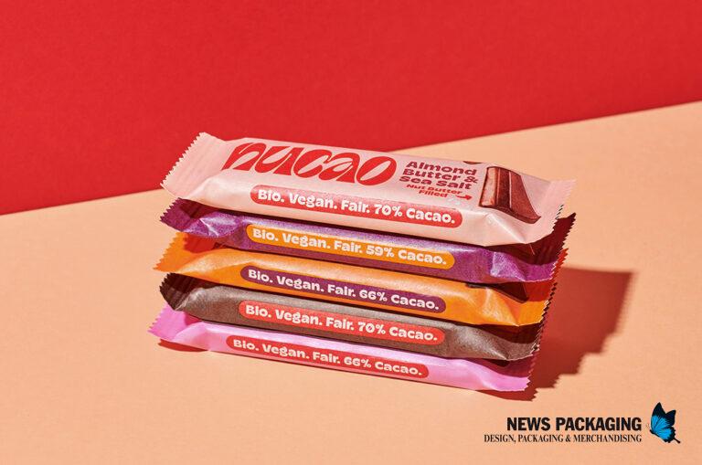 Tablettes de chocolat Nucao avec emballage en papier Koehler