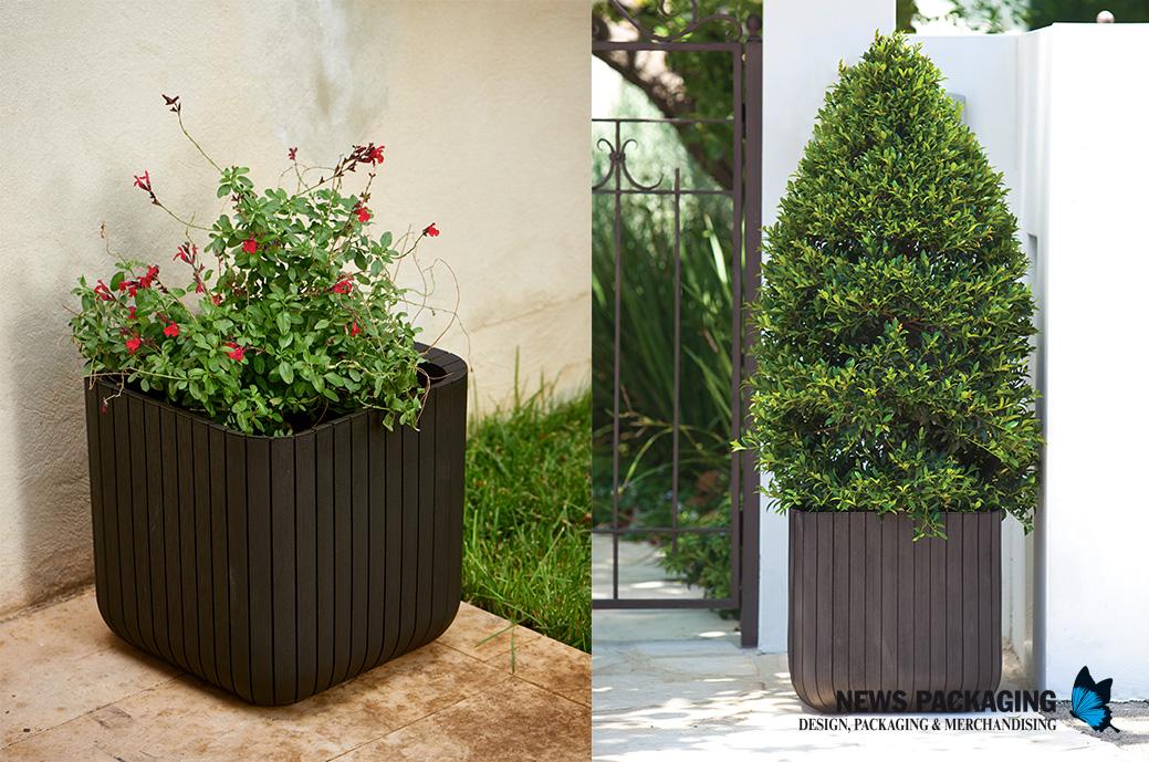 pots fabriqués à partir d'emballages recyclés